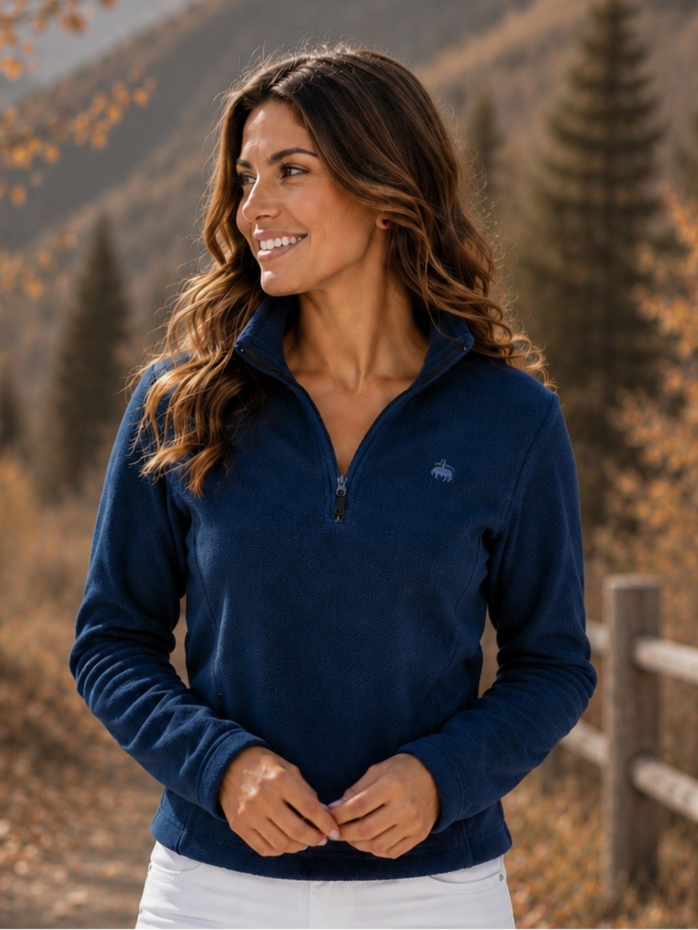 Brooks Brothers Navy Quarter-Zip Fleece Pullover